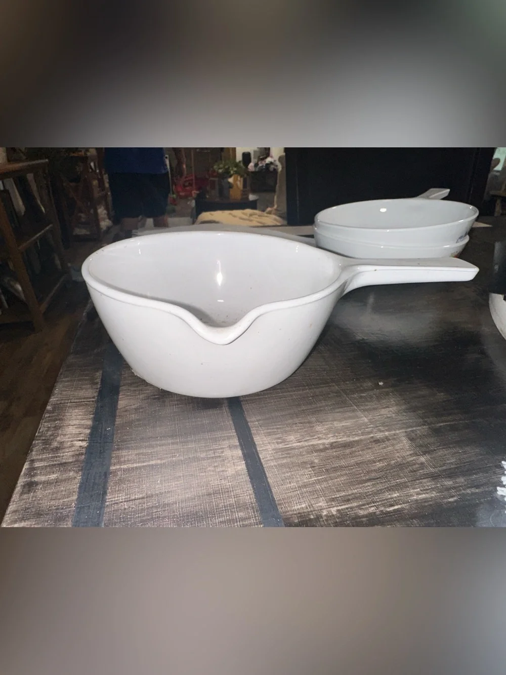3 different White Casserole Dish with Blue Floral Pattern - no cracks or chips